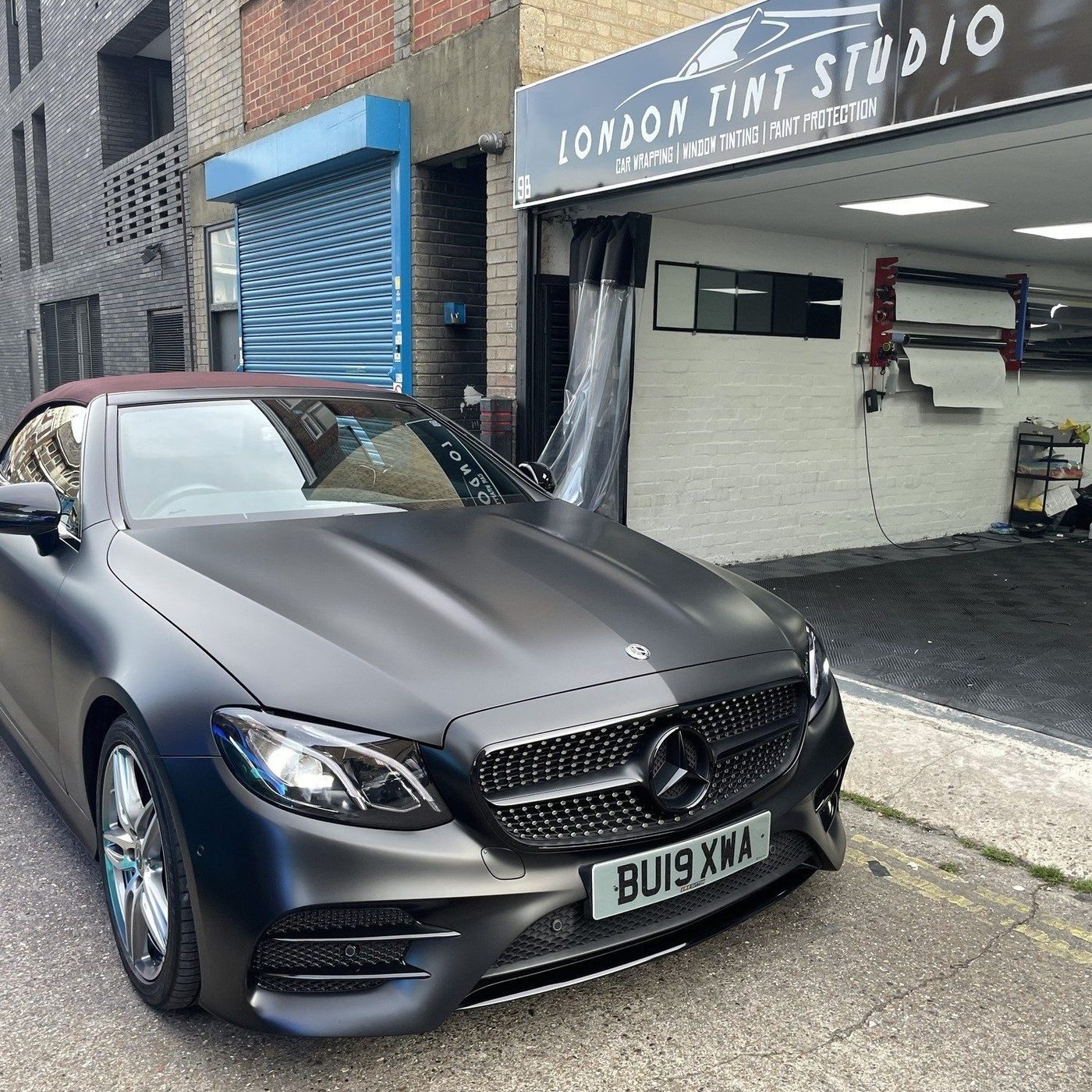 Mercedes E-Class Cabriolet — Satin Black by London Tint Studio